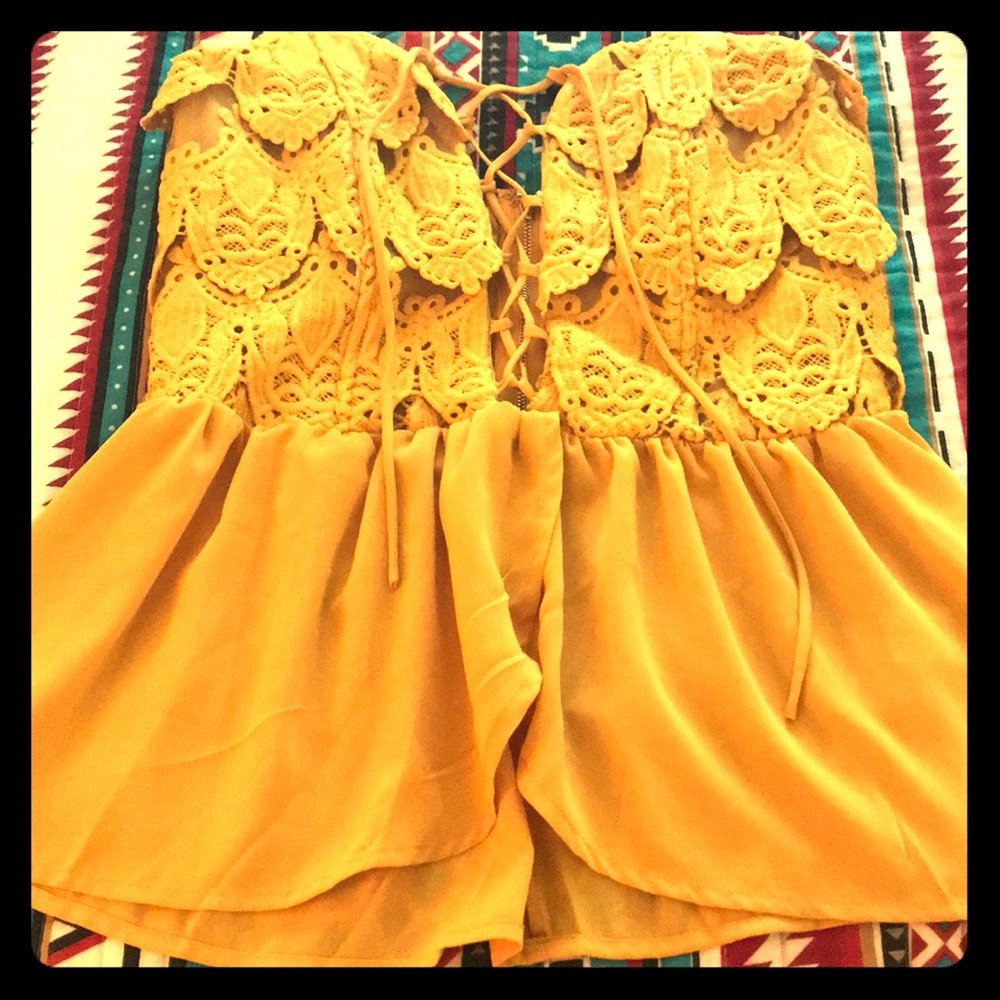 Strapless mustard corset top